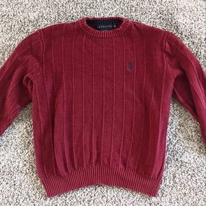 Polo Sweater in Red, Medium